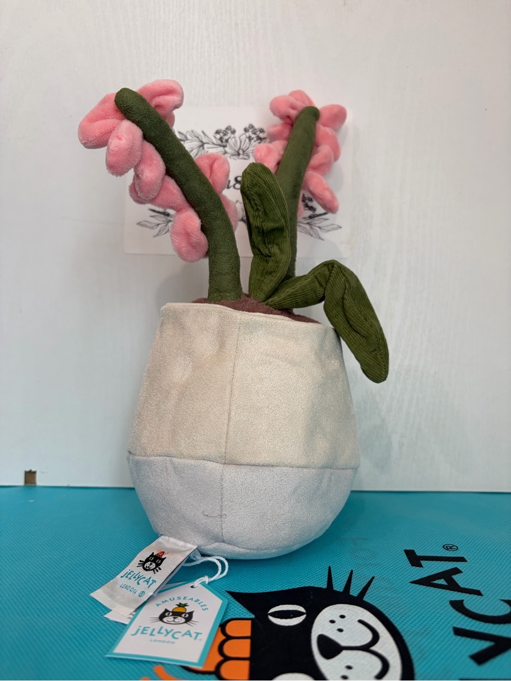 AUTHENTIC NWT Jellycat Amuseables Pink Orchid Plant Flower Lover Gift US SHIP - Picture 3 of 9